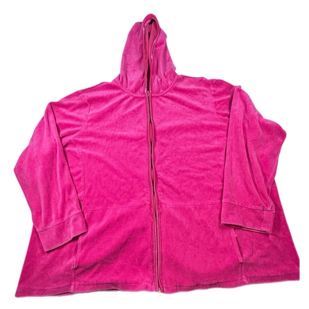 Jms hot pink velour zip-up hoodie Womens 26W/28W